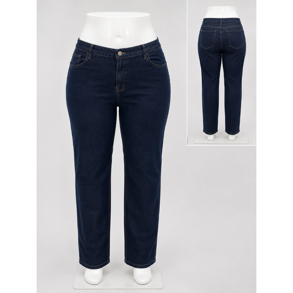 Riders Lee Straight Leg Dark Wash Stretch Jeans Classic Denim Women 22W Long